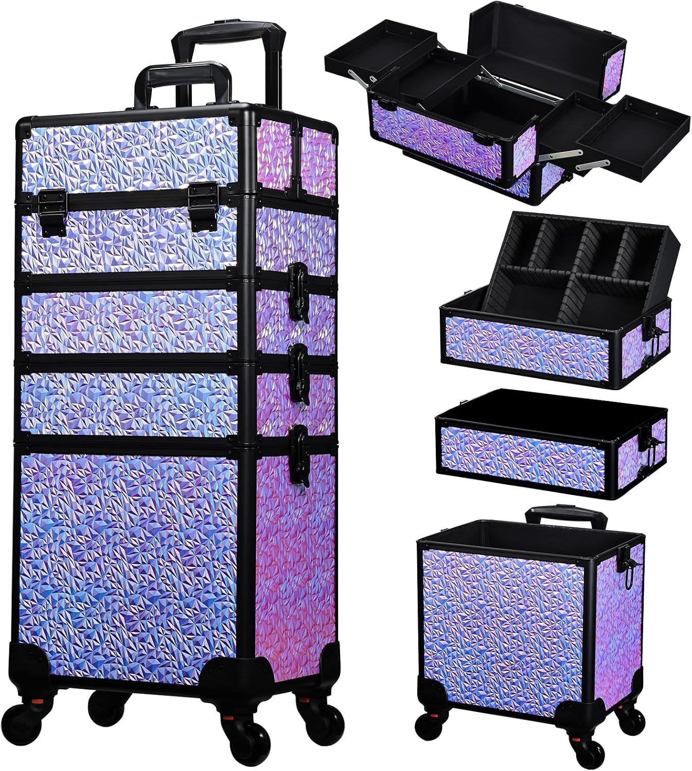 Beauty Makeup Box Set - حقيبة مكياج متحركة، عربة تخزين كبيرة