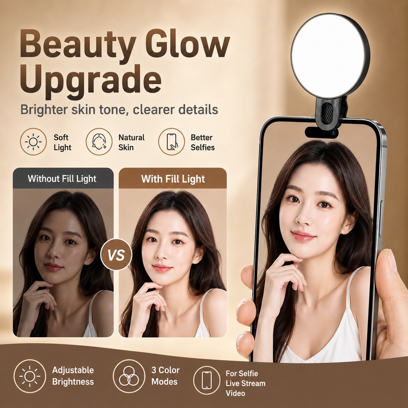 ضوء LED محمول RGB صغير مع مشبك - مراجعة Beauty Makeup Video وسعره